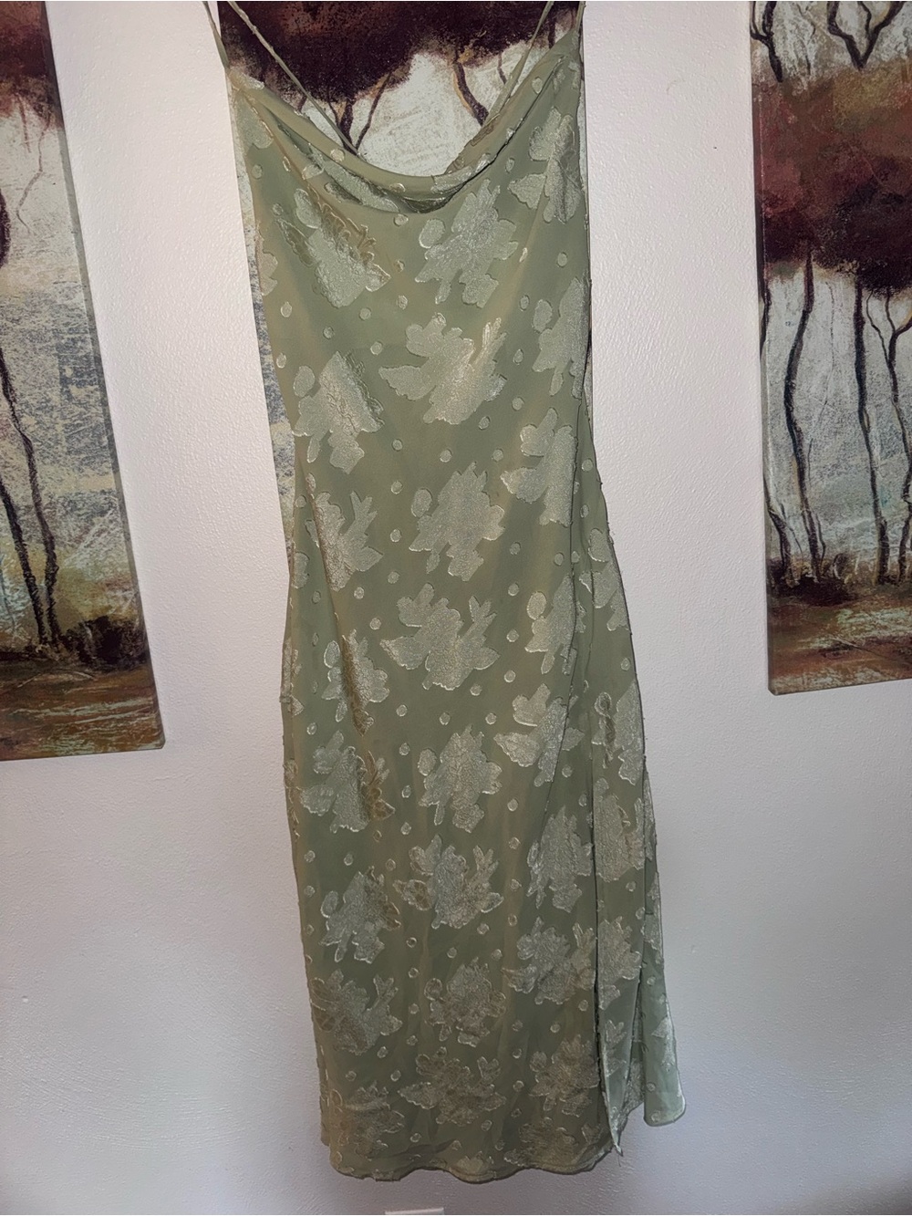Hello-molly Women's Green and Khaki Dress